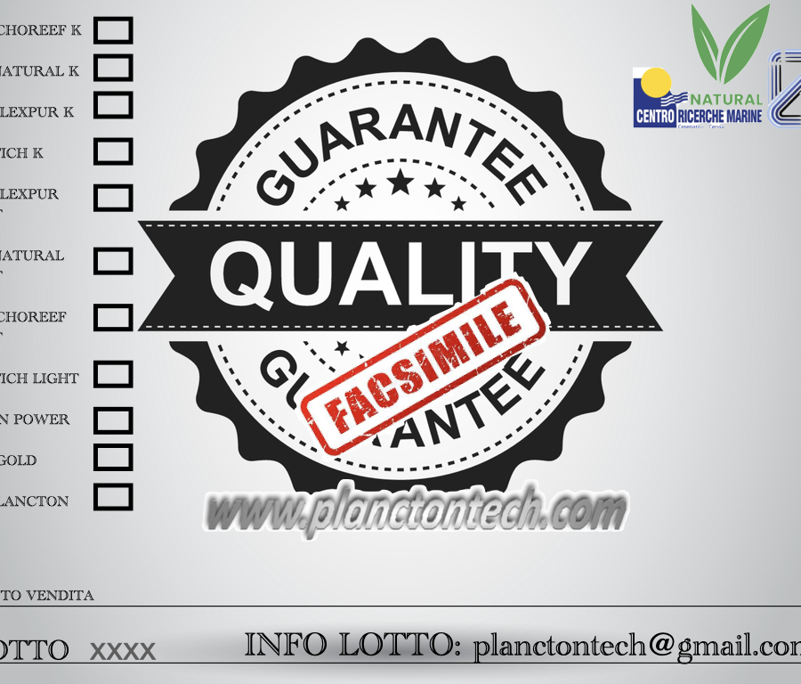 (00) CERTIFICAZIONE COLTURE DI FITOPLANCTON e ZOOPLANCOTN